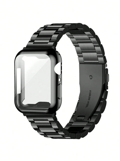 Adjustable Stainless Steel Metal Band + TPU Protective Case, Compatible With Apple Watch Ultra 3 2 1 Series 10/9/8/7/6/5/4/3/2/1, 38mm 40mm 41mm 42mm 44mm 45mm 46mm 49mm, Suitable For Men And Women