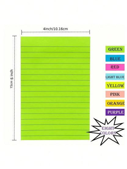 Aesthetic Sticky Note With Clear Lines Bright Sticky Note Pads For Teachers Sturdy Sticky Note To Write Memos Back To School Stationery Notebook Essentials Stickers Supplies Office Desk Accessories Sc