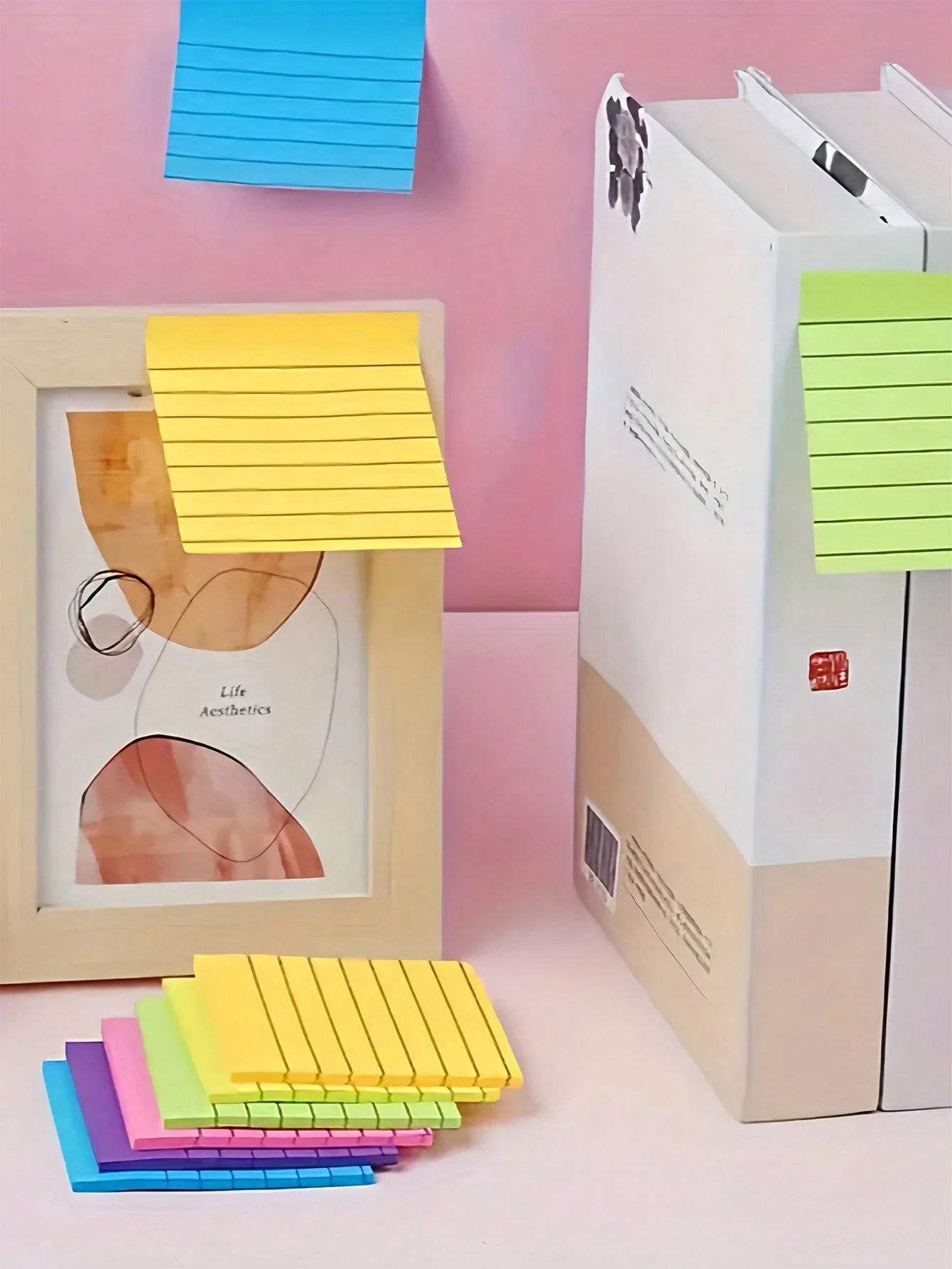 Aesthetic Sticky Note With Clear Lines Bright Sticky Note Pads For Teachers Sturdy Sticky Note To Write Memos Back To School Stationery Notebook Essentials Stickers Supplies Office Desk Accessories Sc