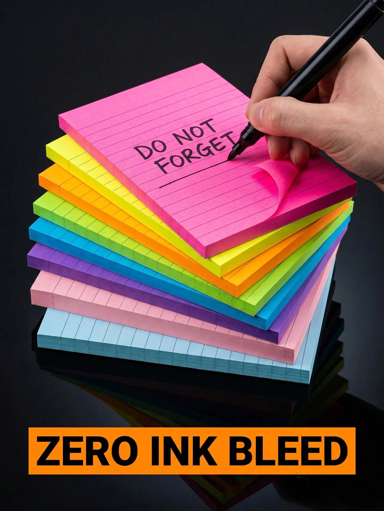 Aesthetic Sticky Note With Clear Lines Bright Sticky Note Pads For Teachers Sturdy Sticky Note To Write Memos Back To School Stationery Notebook Essentials Stickers Supplies Office Desk Accessories Sc