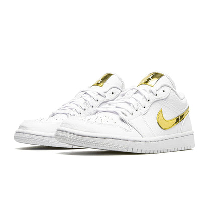 Air Jordan 1 Low "White Metallic Gold"