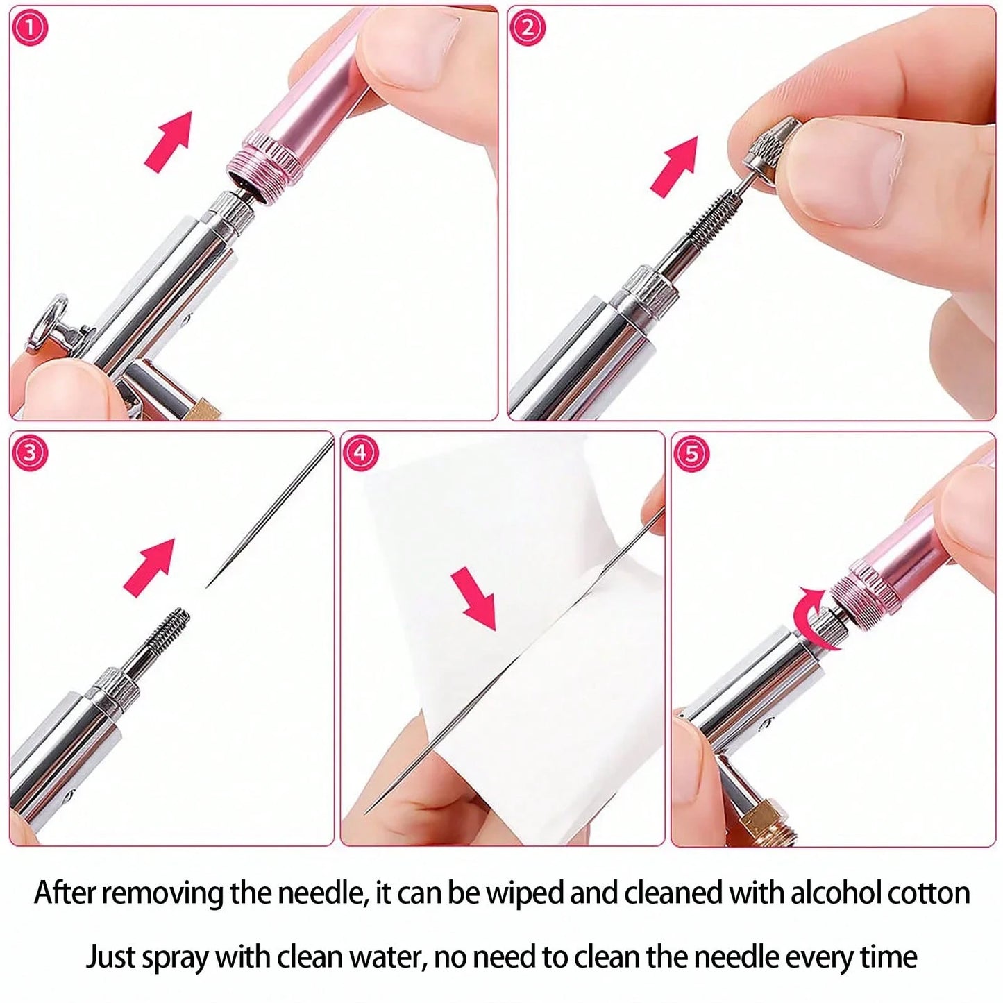 Airbrush Kit With Compressor, Portable Automatic Handheld Airbrush, 0.35mm Needle, 34Psi Air Pressure, Rechargeable Compressor, Suitable For Painting, Model Coloring And Cake Decoration