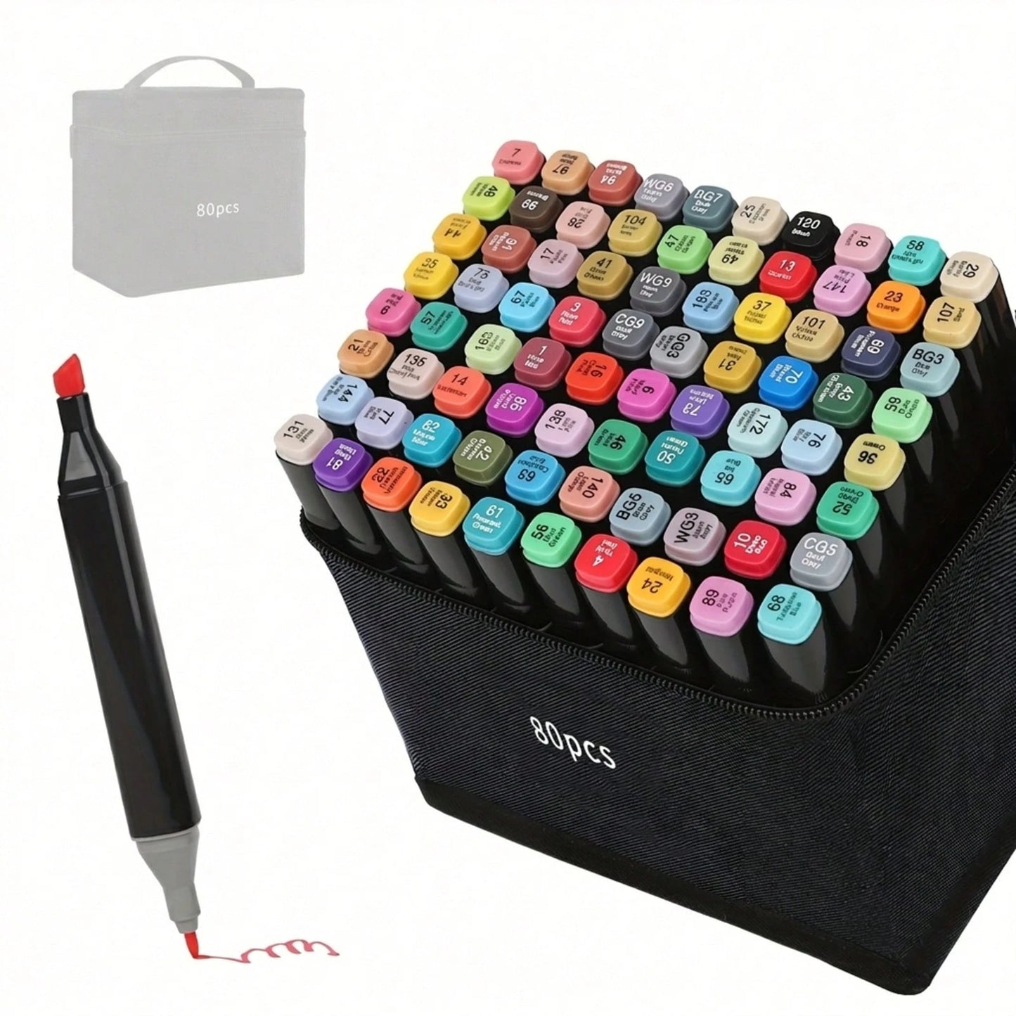 Alcohol Marker Set With Stand- Includes Dual Tip Blender Markers, Permanent Sketch Markers For All Your Art Needs- Top Halloween And Christmas Gift For Kids(80/120/168)