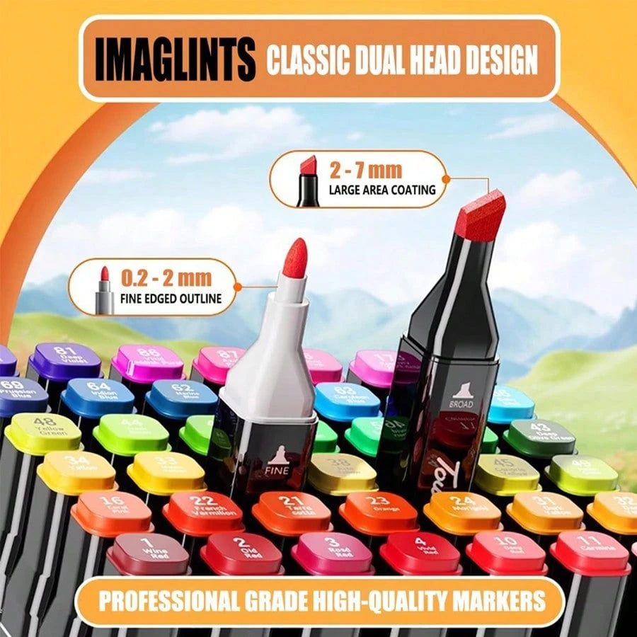 Alcohol Marker Set With Stand- Includes Dual Tip Blender Markers, Permanent Sketch Markers For All Your Art Needs- Top Halloween And Christmas Gift For Kids(80/120/168)