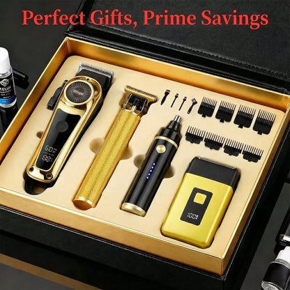 All-In-One Grooming Kit, Men's Cordless Hair Clipper Set- USB Rechargeable Electric Hair Trimmer, Dual Use For Home And Car, Halloween, Christmas Gift, Birthday Present, Suitable For Men, Husbands Or