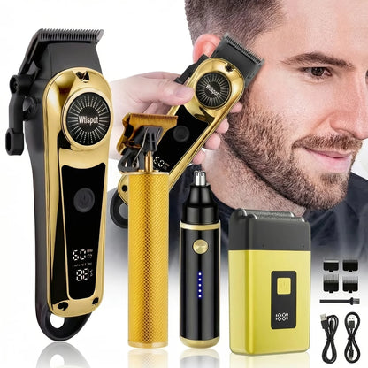 All-In-One Grooming Kit, Men's Cordless Hair Clipper Set- USB Rechargeable Electric Hair Trimmer, Dual Use For Home And Car, Halloween, Christmas Gift, Birthday Present, Suitable For Men, Husbands Or