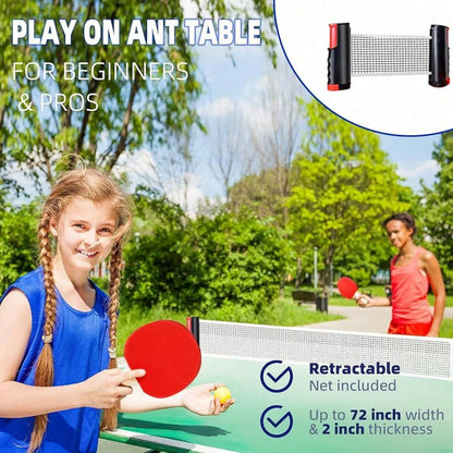 All-In-One Portable Table Tennis Set: Quick Set-Up, Rackets, Balls And Expandable Net For Indoor/Outdoor Fun, Table Tennis Balls In Random Colors