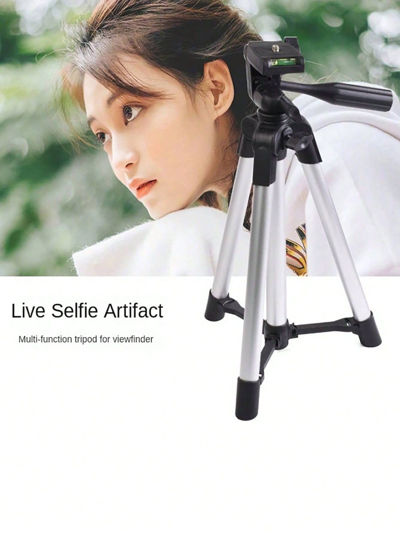Aluminum Alloy Tripod With Universal Phone Holder, Compatible With Apple/Android/Camera Phone Tripod- Adjustable, Portable, Suitable For Home, Outdoor Travel, Photography Enthusiasts, Live Interviews