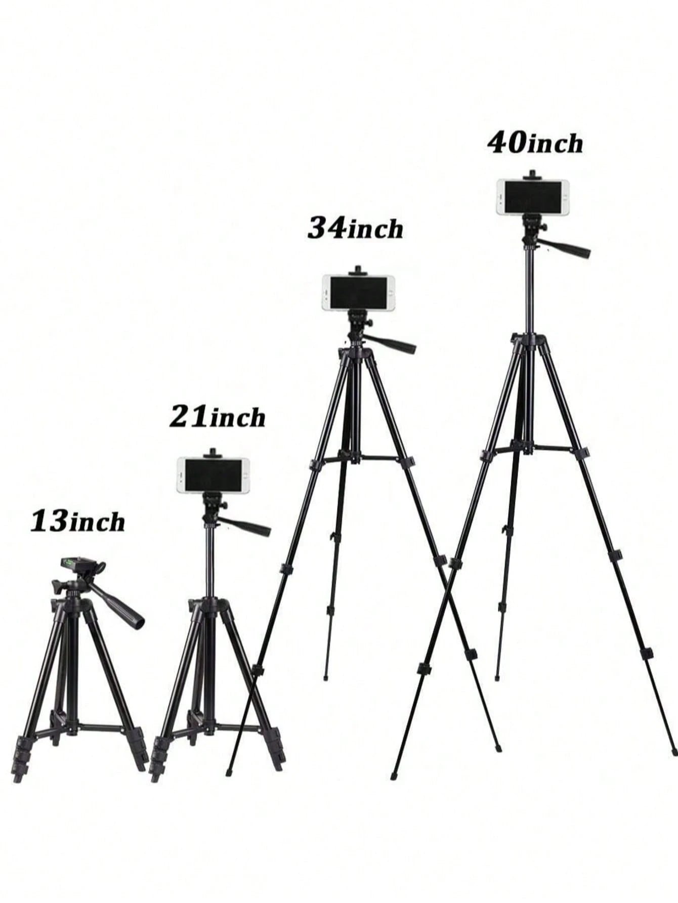 Aluminum Alloy Tripod With Universal Phone Holder, Compatible With Apple/Android/Camera Phone Tripod- Adjustable, Portable, Suitable For Home, Outdoor Travel, Photography Enthusiasts, Live Interviews