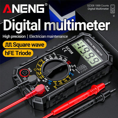 ANENG SZ308 Digital Multimeter, High Precision Electrical Repair Test Meter, Voltage Current Resistance Multifunction Tester, Battery Powered (Battery Not Included), ≤36V Working Voltage, ABS Material