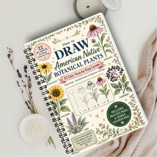 Animal & Plant Painting Notebook, Simple & Easy-To-Learn Painting Tutorial, Art Painting Guidance, Spiral Bound For Easy Flipping, Multiple Styles Available (Pen Not Included)