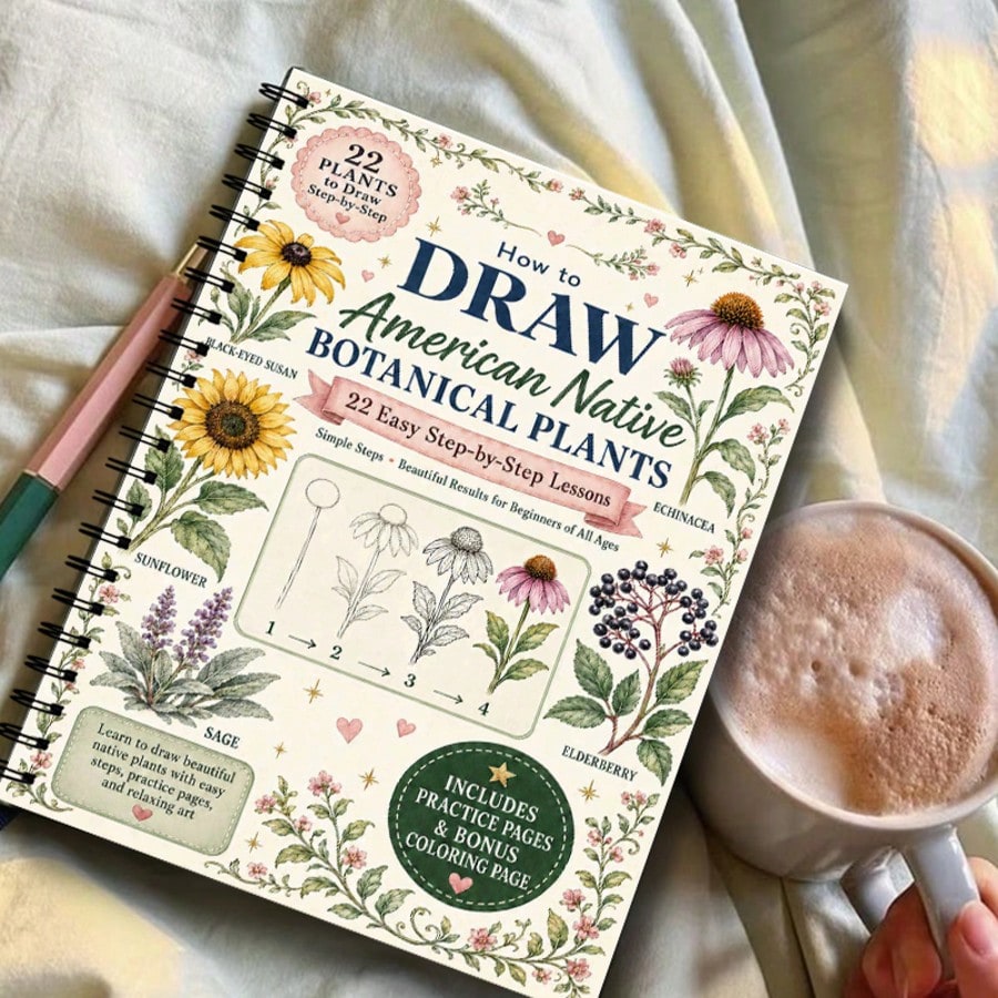 Animal & Plant Painting Notebook, Simple & Easy-To-Learn Painting Tutorial, Art Painting Guidance, Spiral Bound For Easy Flipping, Multiple Styles Available (Pen Not Included)