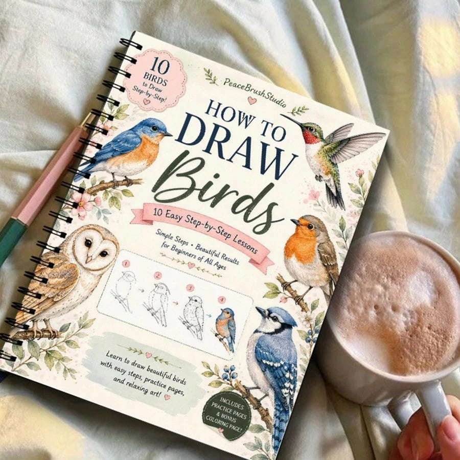 Animal & Plant Painting Notebook, Simple & Easy-To-Learn Painting Tutorial, Art Painting Guidance, Spiral Bound For Easy Flipping, Multiple Styles Available (Pen Not Included)