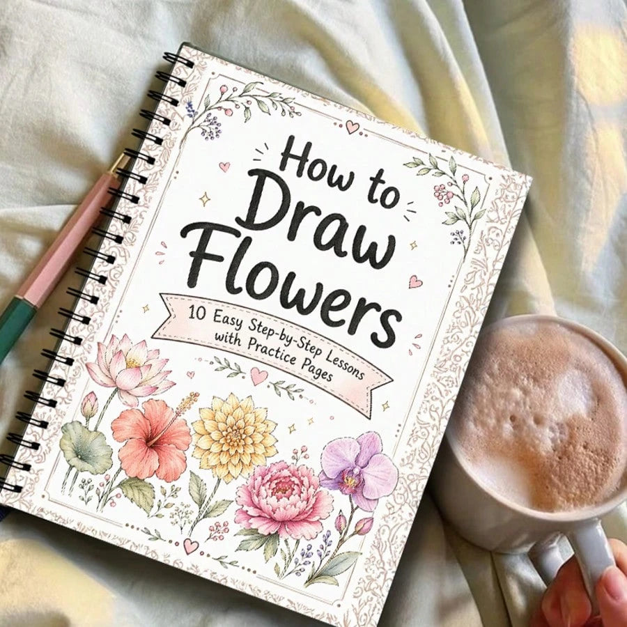 Animal & Plant Painting Notebook, Simple & Easy-To-Learn Painting Tutorial, Art Painting Guidance, Spiral Bound For Easy Flipping, Multiple Styles Available (Pen Not Included)