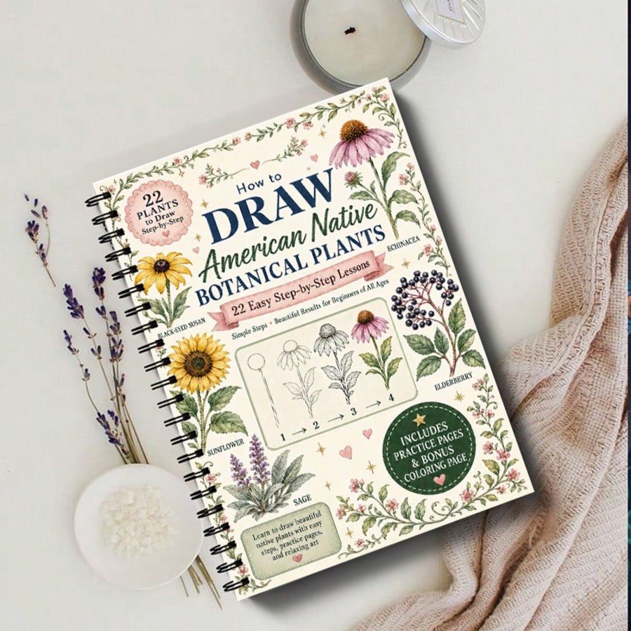 Animal & Plant Painting Notebook, Simple & Easy-To-Learn Painting Tutorial, Art Painting Guidance, Spiral Bound For Easy Flipping, Multiple Styles Available (Pen Not Included)