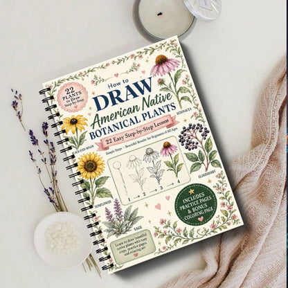 Animal & Plant Painting Notebook, Simple & Easy-To-Learn Painting Tutorial, Art Painting Guidance, Spiral Bound For Easy Flipping, Multiple Styles Available (Pen Not Included)