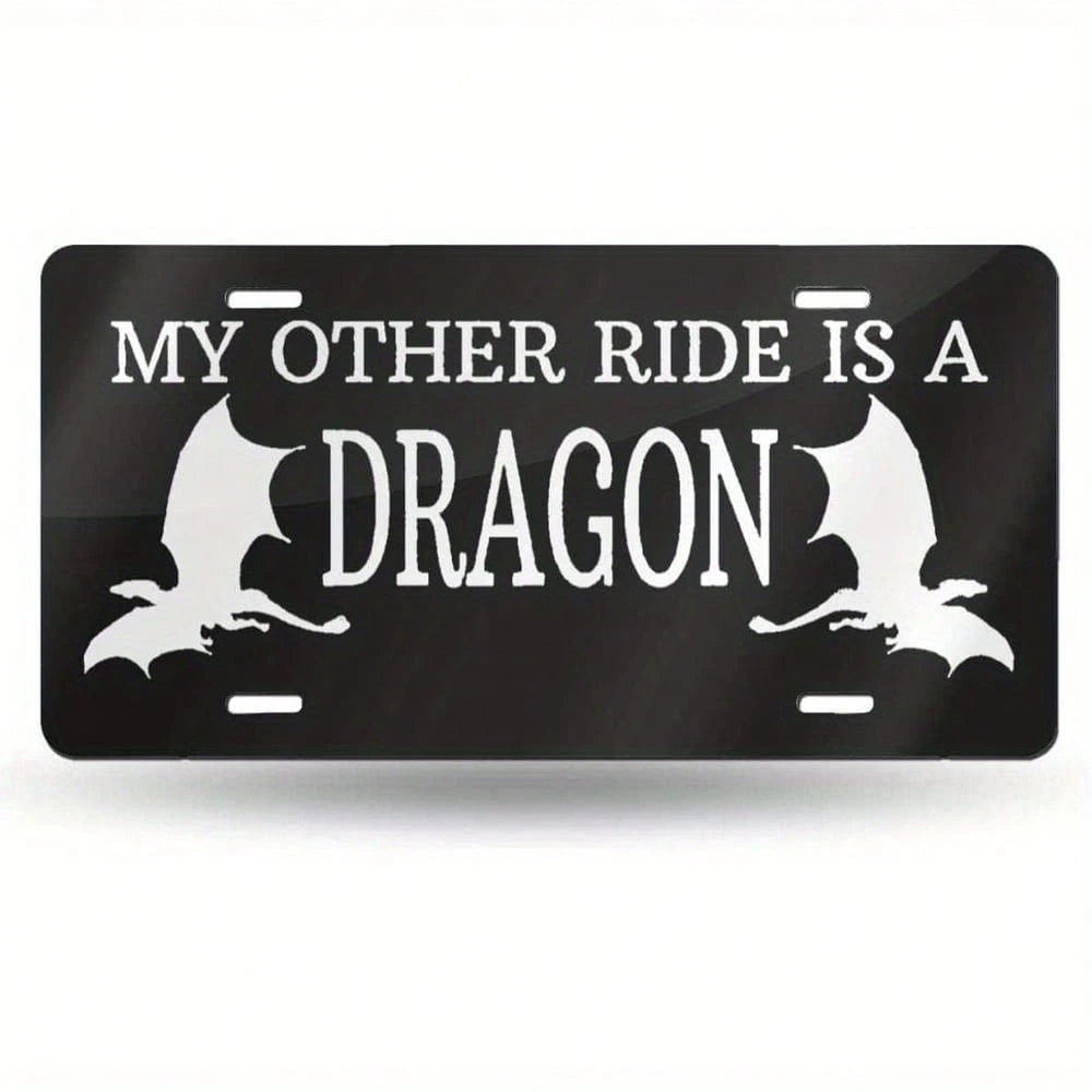 Another One Of My Dragon License Plate Protectors, Car Metal Decorative Pendants, Vehicle Decorations, Car Accessories, Stylish Car Accessories, Durable Frame, High-Quality Metal, Front Panel Frame, F