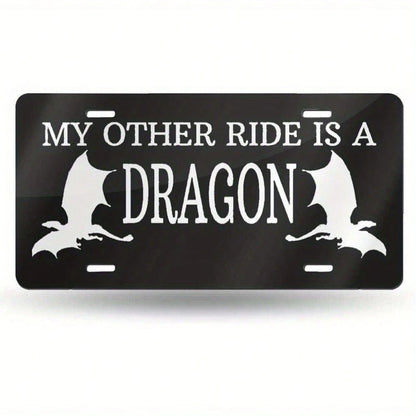 Another One Of My Dragon License Plate Protectors, Car Metal Decorative Pendants, Vehicle Decorations, Car Accessories, Stylish Car Accessories, Durable Frame, High-Quality Metal, Front Panel Frame, F