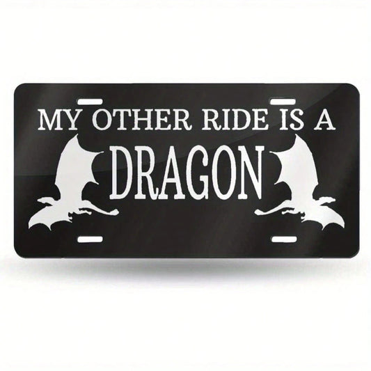 Another One Of My Dragon License Plate Protectors, Car Metal Decorative Pendants, Vehicle Decorations, Car Accessories, Stylish Car Accessories, Durable Frame, High-Quality Metal, Front Panel Frame, F