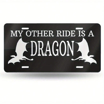 Another One Of My Dragon License Plate Protectors, Car Metal Decorative Pendants, Vehicle Decorations, Car Accessories, Stylish Car Accessories, Durable Frame, High-Quality Metal, Front Panel Frame, F