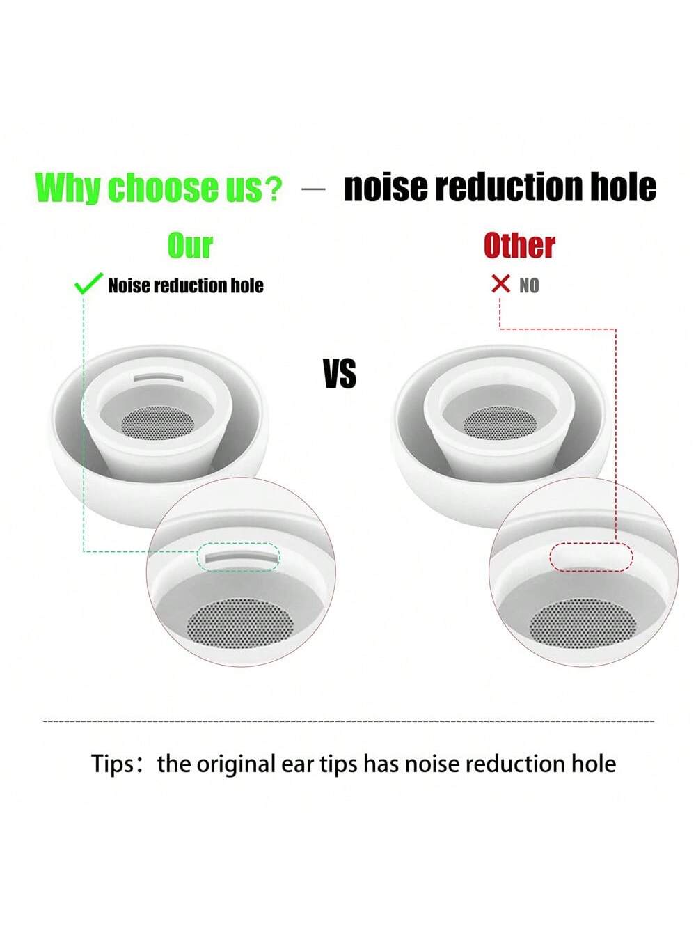 Apple [1 Cleaner Pen And 3-Pairs Ear Tips] Replacement Ear Tips With Noise Reduction Hole Compatible With Airpods Pro And AirPods Pro 2nd Generation, 3-In-1 Cleaner Kit Compatible With Airpods 1 2 3 P