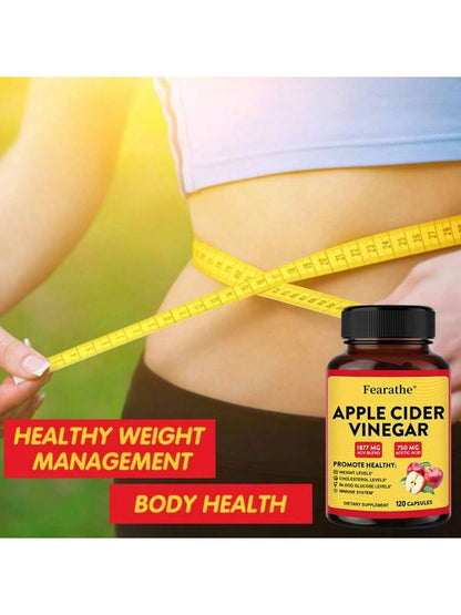 Apple Cider Vinegar Supplement- Contains 1877mg ACV Blend And 750mg Acetic Acid- Immune System Support- 120 Capsules