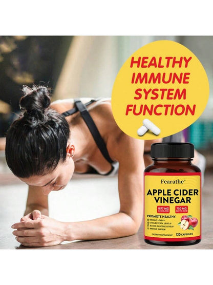 Apple Cider Vinegar Supplement- Contains 1877mg ACV Blend And 750mg Acetic Acid- Immune System Support- 120 Capsules