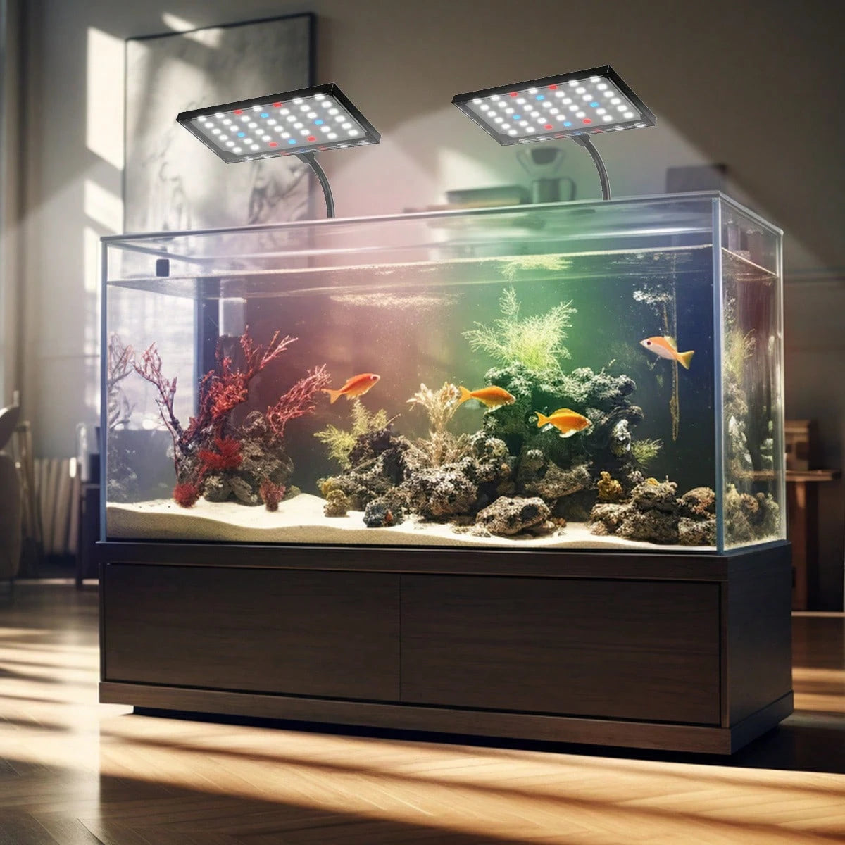 Aquarium Light, Clip On Fish Tank Light With Memory Function, DIY Mode Full Spectrum Aquarium Plant Light, 10 Speed Brightness Adjustment, Adjustable Timer, IP68 Waterproof For 16-24 Inch Fish Tank 14