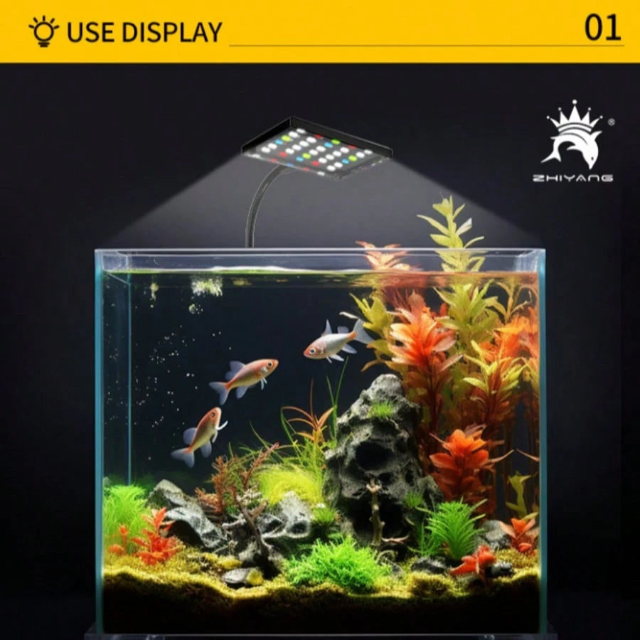 Aquarium Light, Clip On Fish Tank Light With Memory Function, DIY Mode Full Spectrum Aquarium Plant Light, 10 Speed Brightness Adjustment, Adjustable Timer, IP68 Waterproof For 16-24 Inch Fish Tank 14