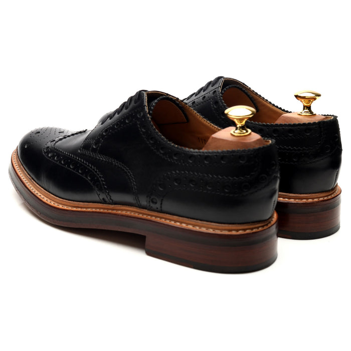 'Archie' Black Leather Derby Brogues UK 9 G