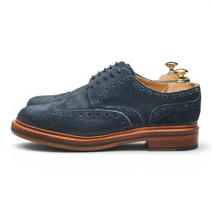 'Archie' Navy Blue Nubuck Derby Brogues UK 8 G