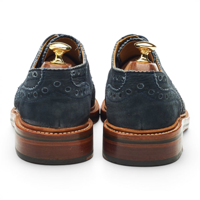 'Archie' Navy Blue Nubuck Derby Brogues UK 8 G
