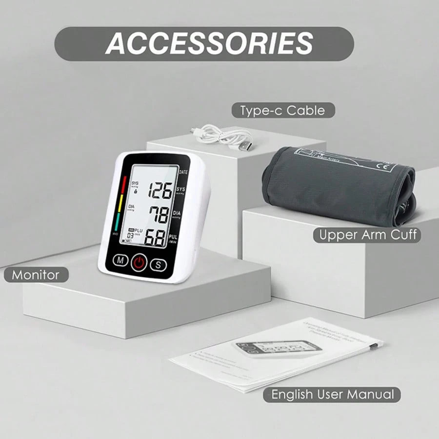 Arm Blood Pressure Monitor,Blood Pressure Machine, BP Monitor Automatic Upper Arm Digital With Blood Pressure Cuff For Home Use