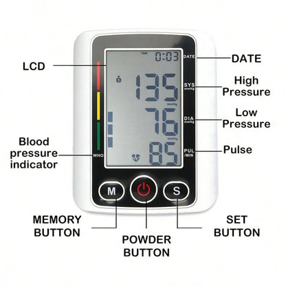 Arm Blood Pressure Monitor,Blood Pressure Machine, BP Monitor Automatic Upper Arm Digital With Blood Pressure Cuff For Home Use