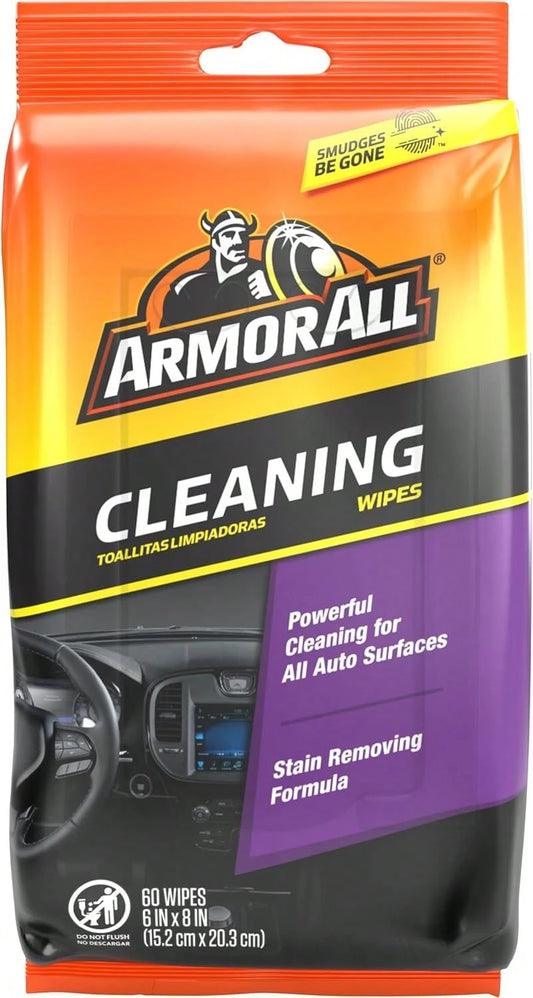 Armor All Car Interior Cleaner Wipes, Interior Cleaning Wipes For Cars, Trucks, Motorcycles, 60 Each