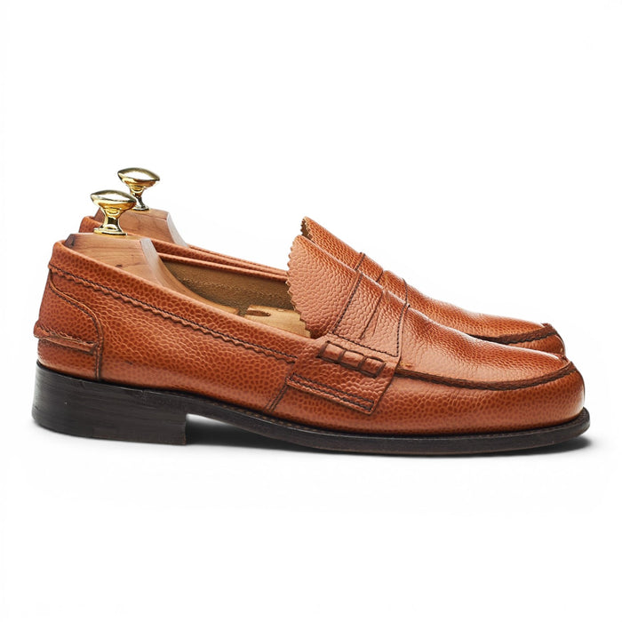 'Arran' Tan Brown Grain Leather Loafers UK 7.5 F