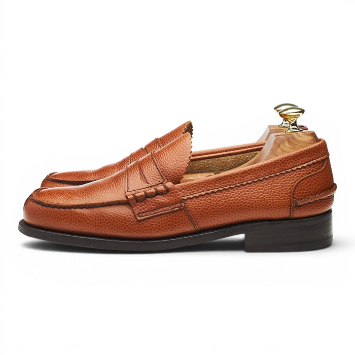 'Arran' Tan Brown Grain Leather Loafers UK 7.5 F