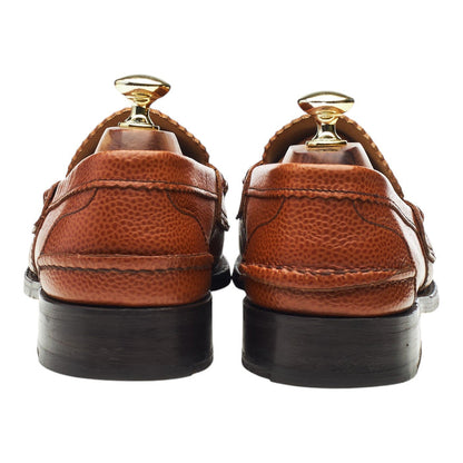 'Arran' Tan Brown Grain Leather Loafers UK 7.5 F
