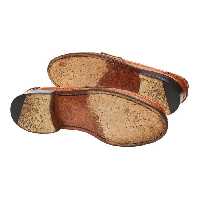 'Arran' Tan Brown Grain Leather Loafers UK 7.5 F