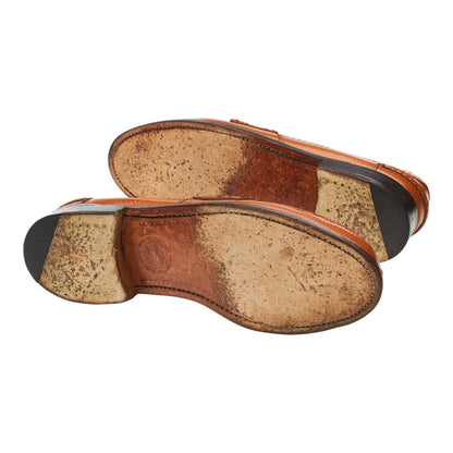 'Arran' Tan Brown Grain Leather Loafers UK 7.5 F
