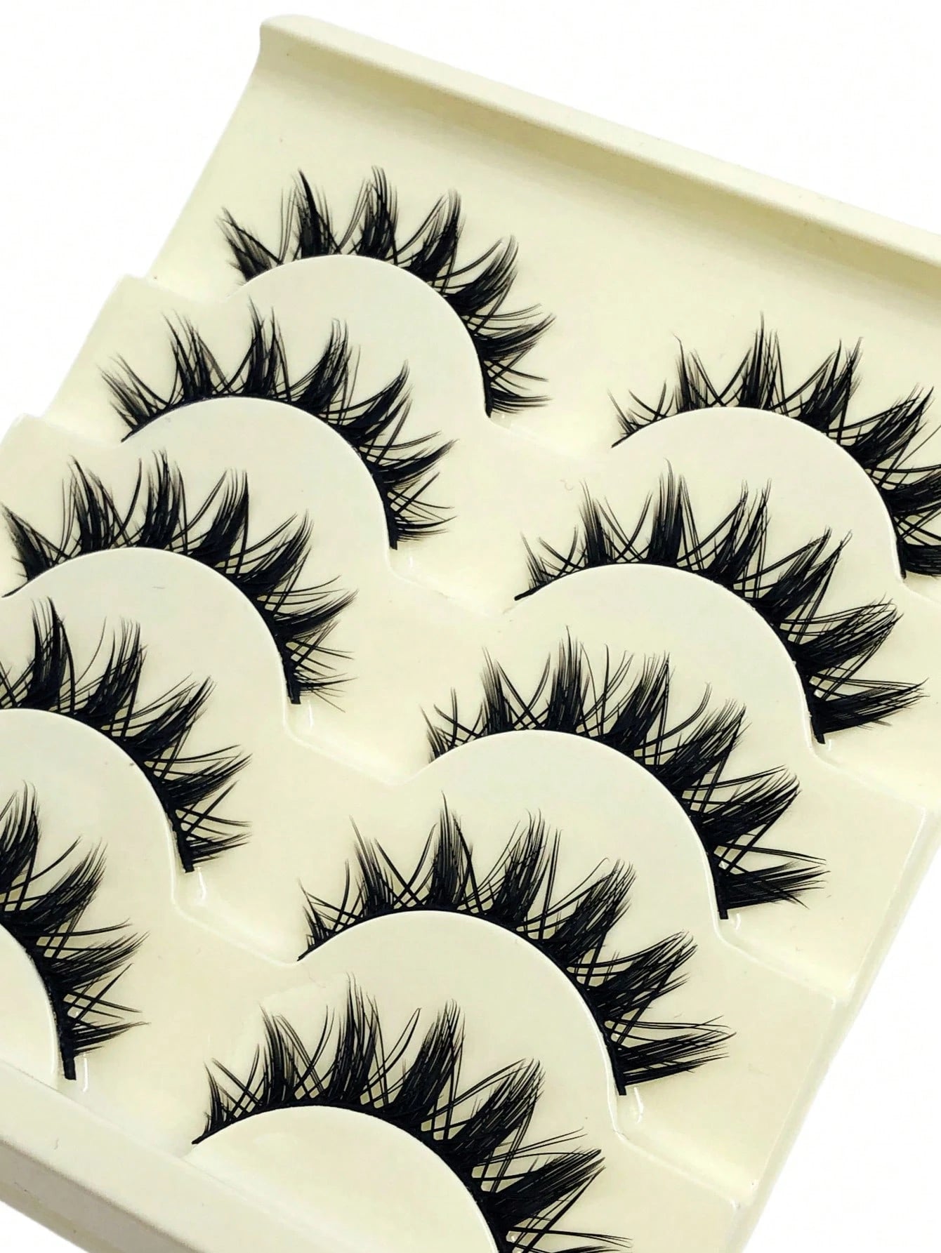 Asiteo 5 Pairs Cartoon Style Natural Long Cosplay Makeup Criss-Cross Big Eyes Lashes Cat Eye False Eyelashes
