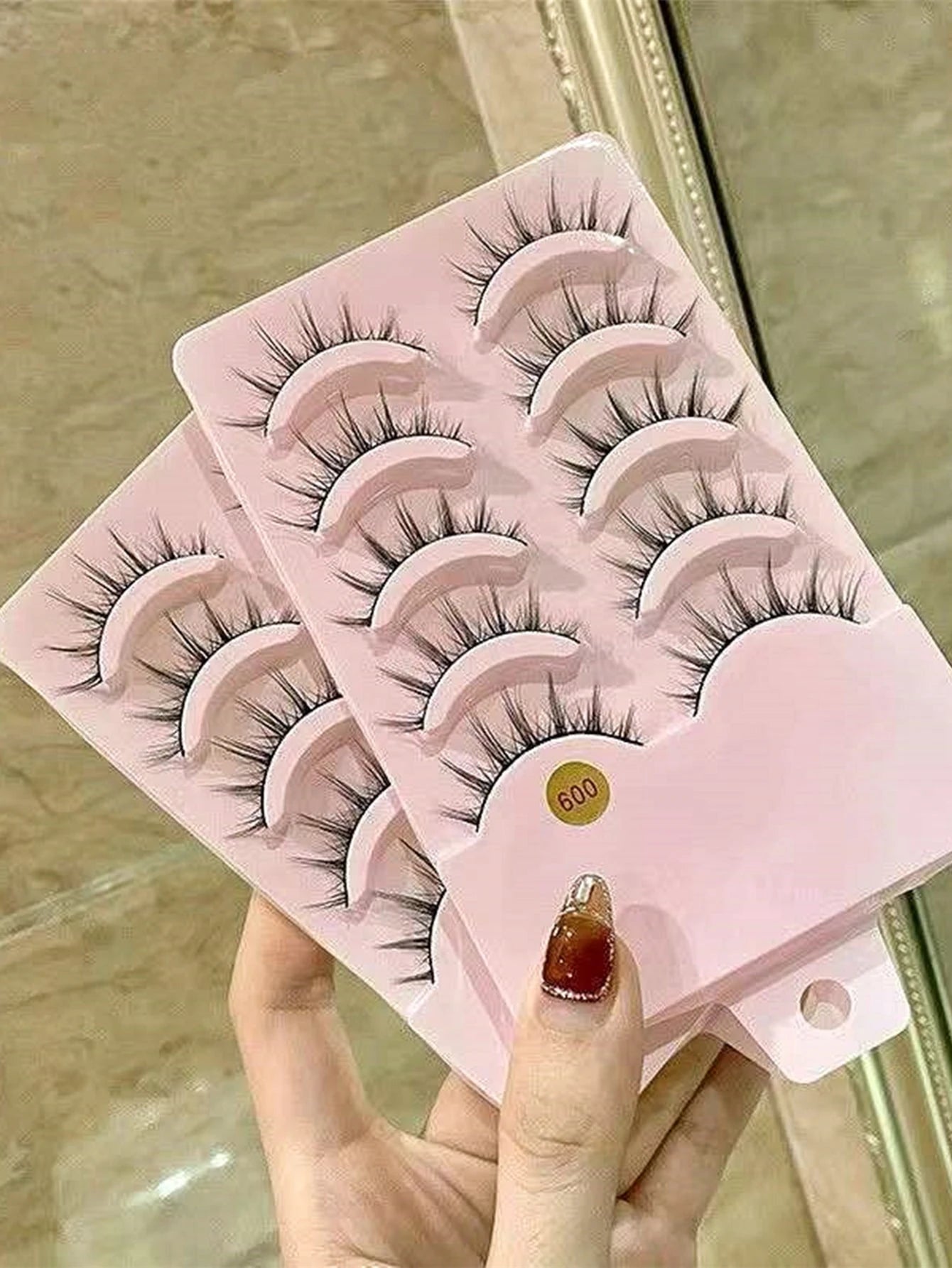 Asiteo 5 Pairs Manga Eyelashes Natural Soft Wispy Full Strip False Eyelashes Cross Reusable