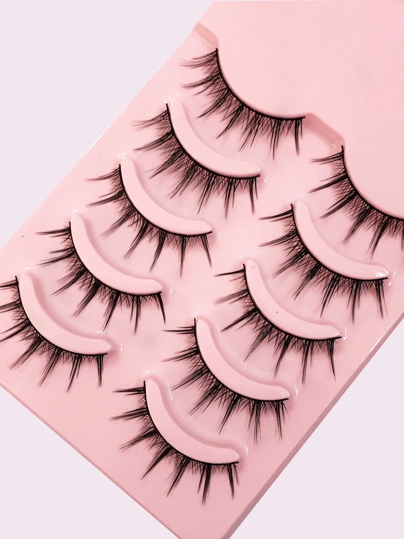 Asiteo 5 Pairs Manga Eyelashes Natural Soft Wispy Full Strip False Eyelashes Cross Reusable