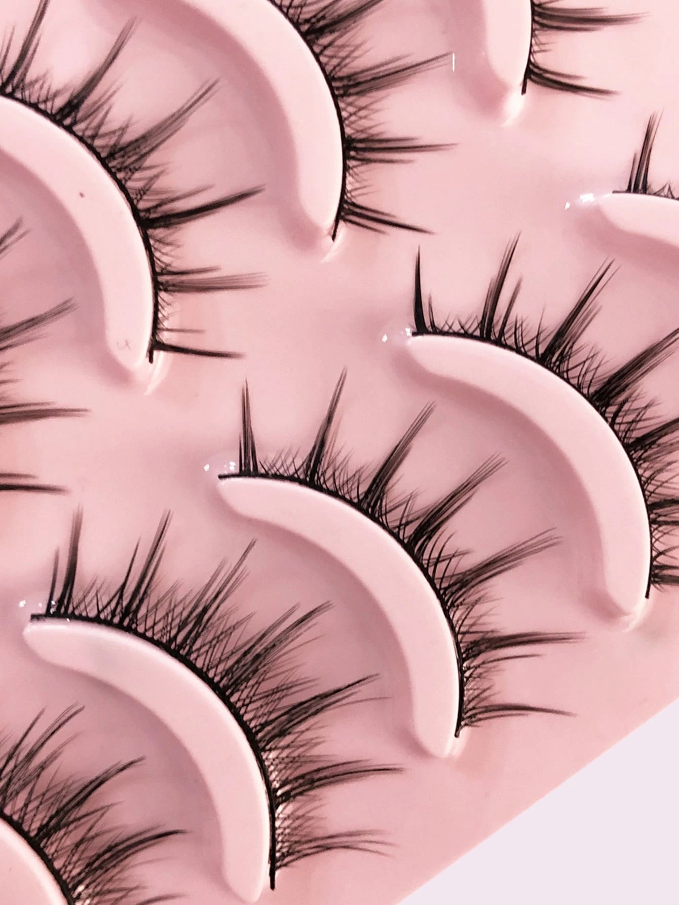 Asiteo 5 Pairs Manga Eyelashes Natural Soft Wispy Full Strip False Eyelashes Cross Reusable