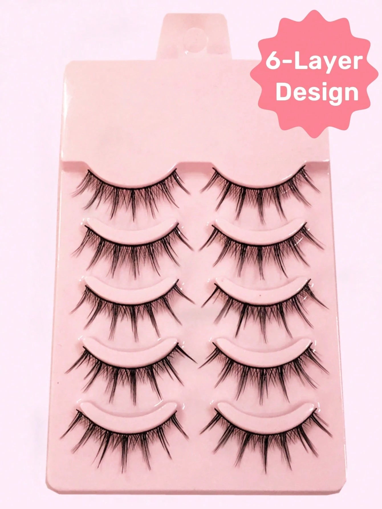 Asiteo 5 Pairs Manga Eyelashes Natural Soft Wispy Full Strip False Eyelashes Cross Reusable