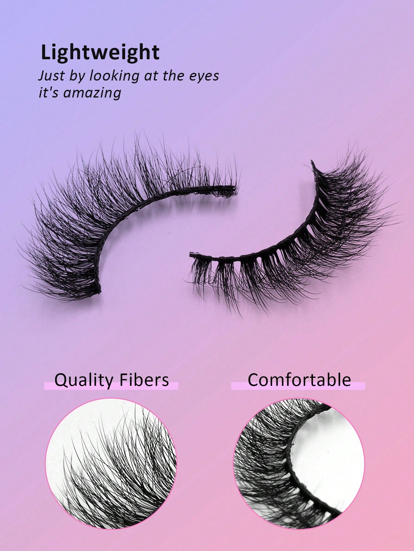 Asiteo 7 Pairs Natural Fiber Long False Eyelashes, Reusable Soft & Thick Curled Lengthening Fiber False Lashes, Strip Eyelashes