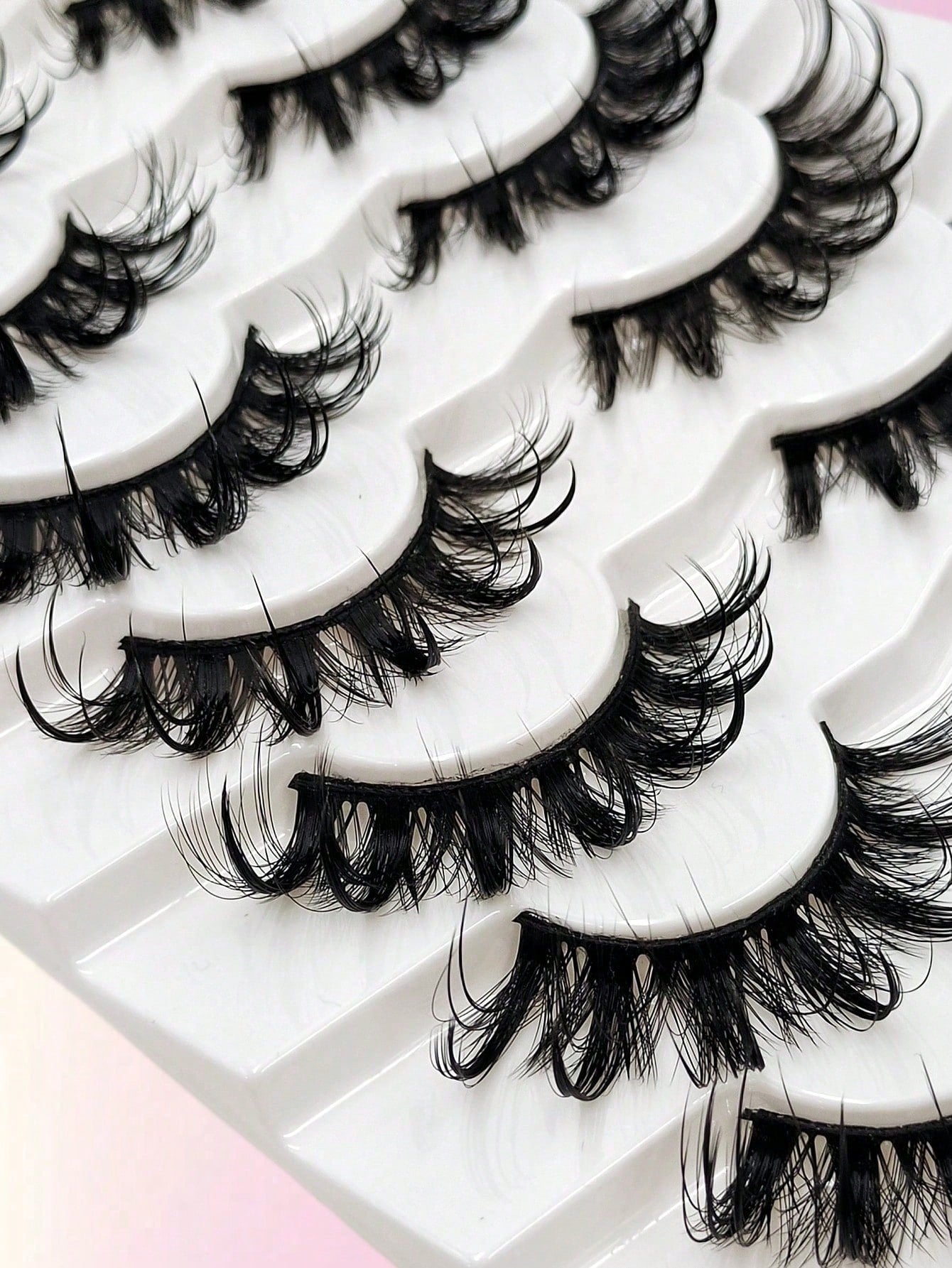 Asiteo 7 Pairs Wet Look False Eyelashes, Faux Mink, Natural Curly, Thick & Long, Fluffy Fairy Cat Eye Makeup, Suitable For Festivals, Masquerade Balls, Reusable