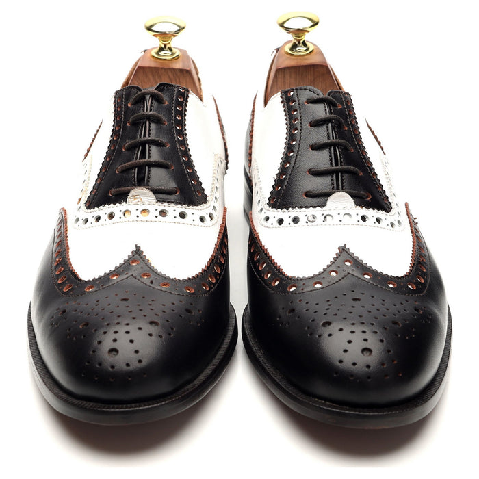 'Astaire' Black and White Leather Spectator Brogues UK 7.5