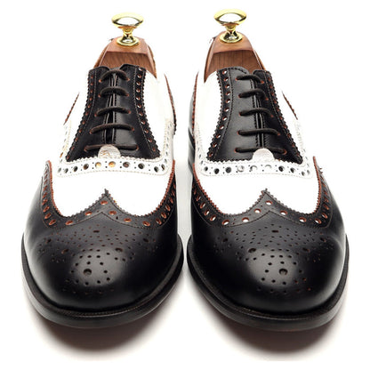 'Astaire' Black and White Leather Spectator Brogues UK 7.5