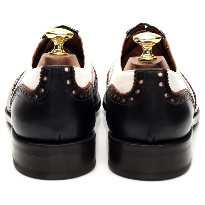'Astaire' Black and White Leather Spectator Brogues UK 7.5
